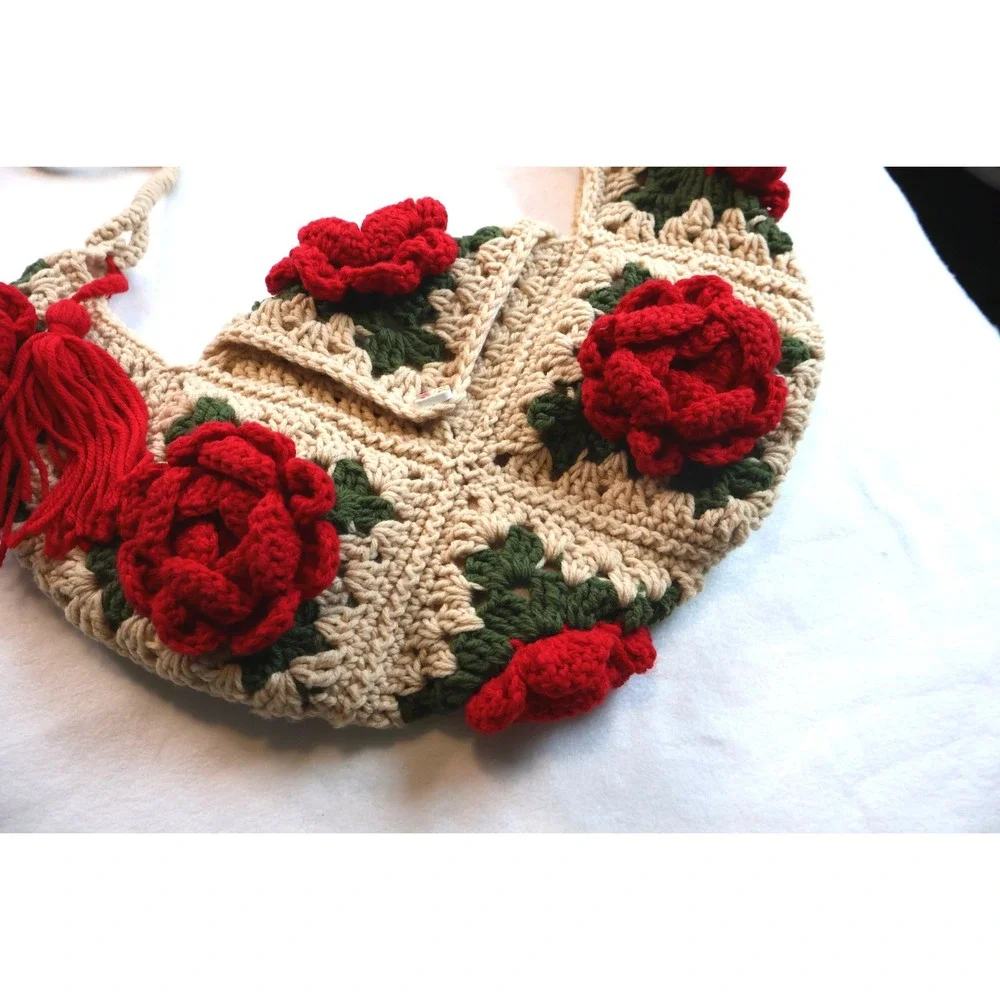 Handmade crochet hobo